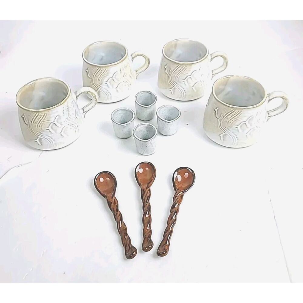 Maruhon Minoru Touki Mino Ware Tea Cups Sake Japanese Ceramic 11 Piece Set Gift